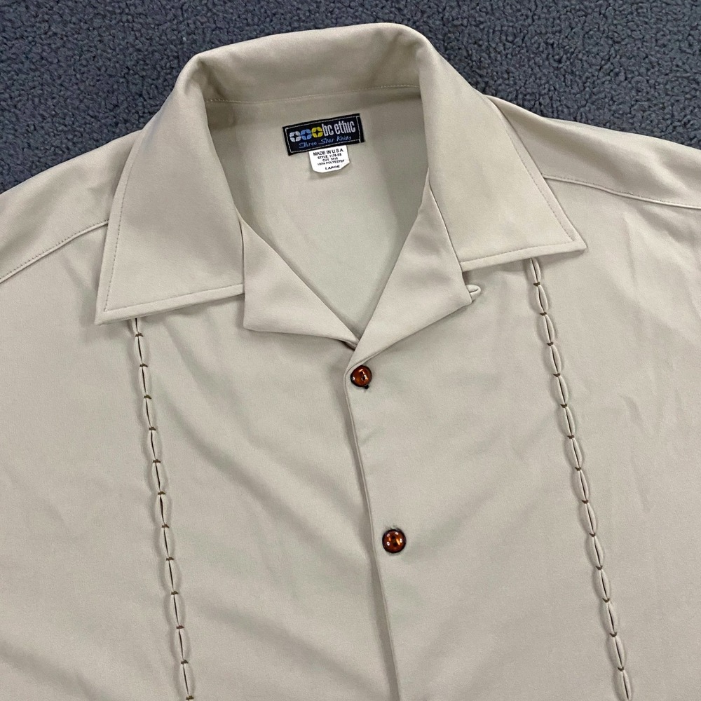 BC Ethic Shirt Mens Large‎ Camp Loop Collar Rockabilly Bowling Retro Club VTG